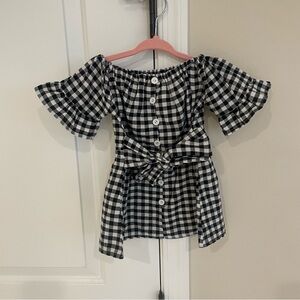 Toddler Black and White Gingham Dress